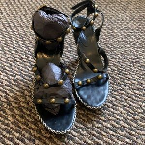 BCBG MaxAzria Studded Ankle Wrapped Heels